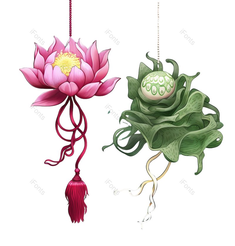 装饰图片,中国风元素,元素PNG,荷花免抠素材